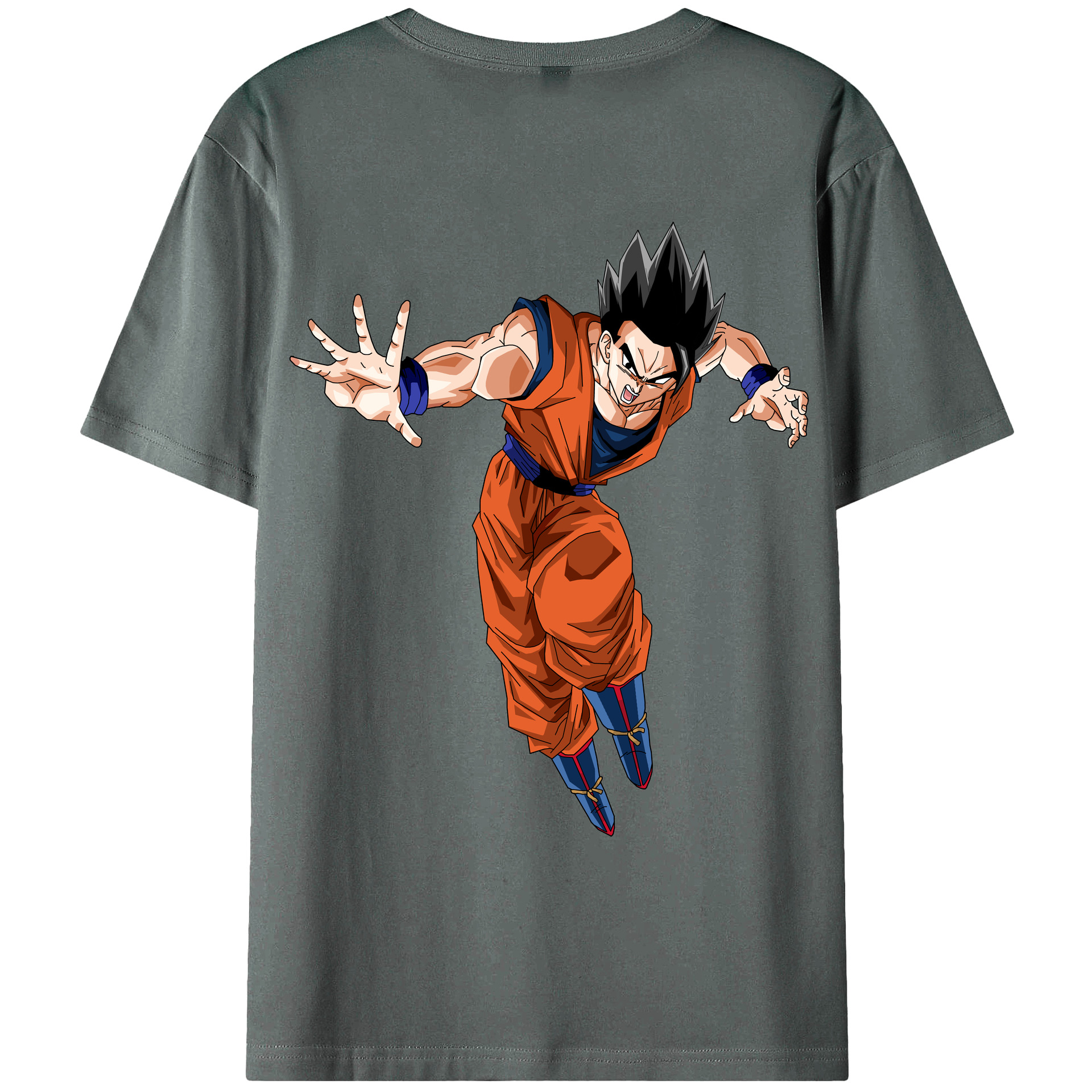 （画像用） ドラゴンボール 孫 悟飯（そんごはん）DRAGON BALL Son Gohan 綿100％ メンズ半袖Tシャツ（バックプリント） 通気性